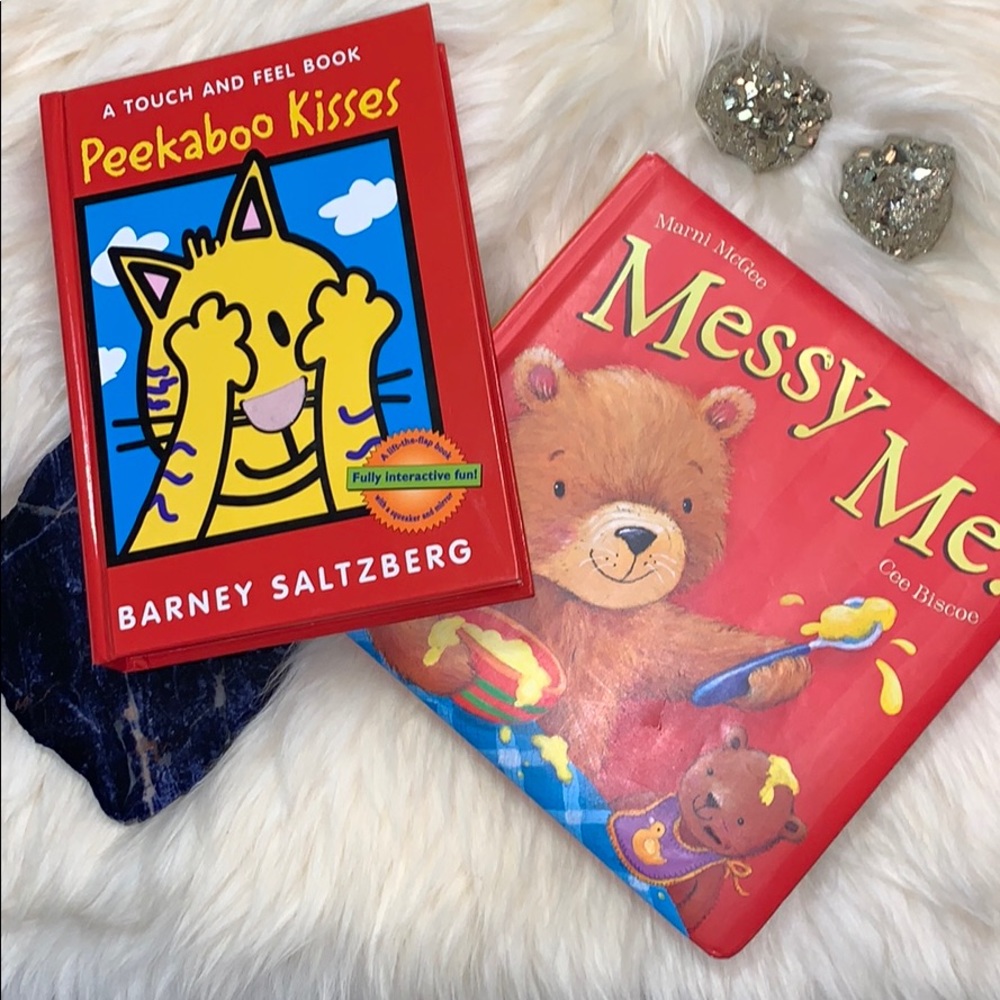 Set of two toddler interactive books